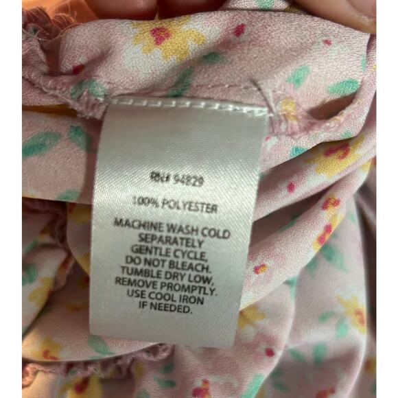 Derek Heart Crop Top Long Sleeve Large Floral High Waist On/Off Shoulder Barbie - Picture 9 of 9